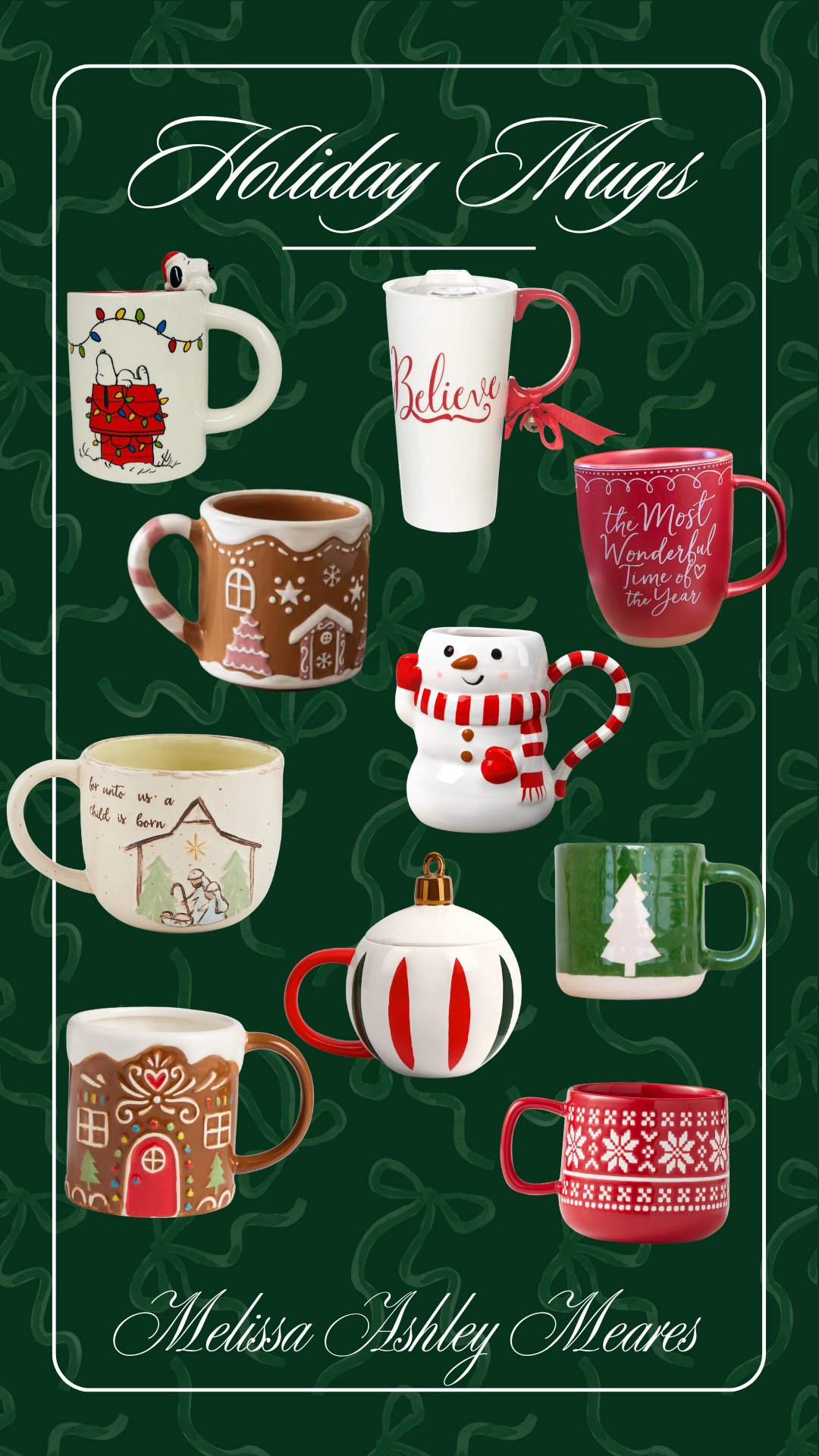 Cozy season = cute mug season. ☕🎄 I rounded up the sweetest holiday mugs  that are perfect for hot cocoa nights, gifting, or adding a little cheer to your coffee ritual.

Christmas mug, holiday mug, gingerbread mug, snoopy mug, snowman mug, believe mug, the most wonderful time of the year, nativity mug, ornament mug, mug with lid,  fair isle snowflake mug 

 #LTKGiftGuide #LTKHoliday #LTKHome