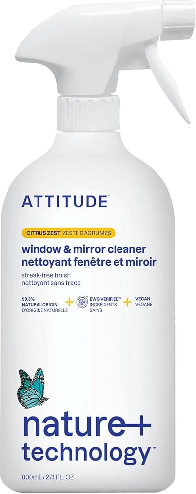 ATTITUDE Window and Mirror Cleaner, EWG Verified, Plant- and Mineral-Based Ingredients, Vegan and... | Amazon (US)
