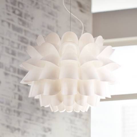 Possini Euro Design White Flower Pendant Chandelier | LampsPlus.com