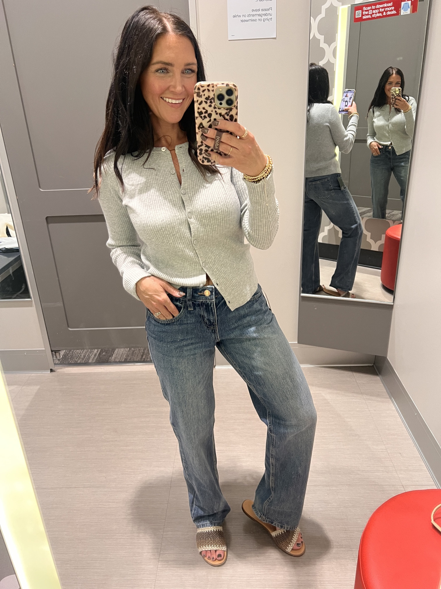 Mid rise straight denim under $20! So comfortable. Slightly oversized, but TTS. Wearing a 4. 
Cardigan comes in several colors and is so versatile! 


#LTKFindsUnder50 #LTKOver40 #LTKPetite