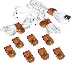 CAILLU Cord Organizer,Cord Holder 10 Pack,Cable Clips Leather,Cable Organizer USB Holder,Wire Org... | Amazon (US)