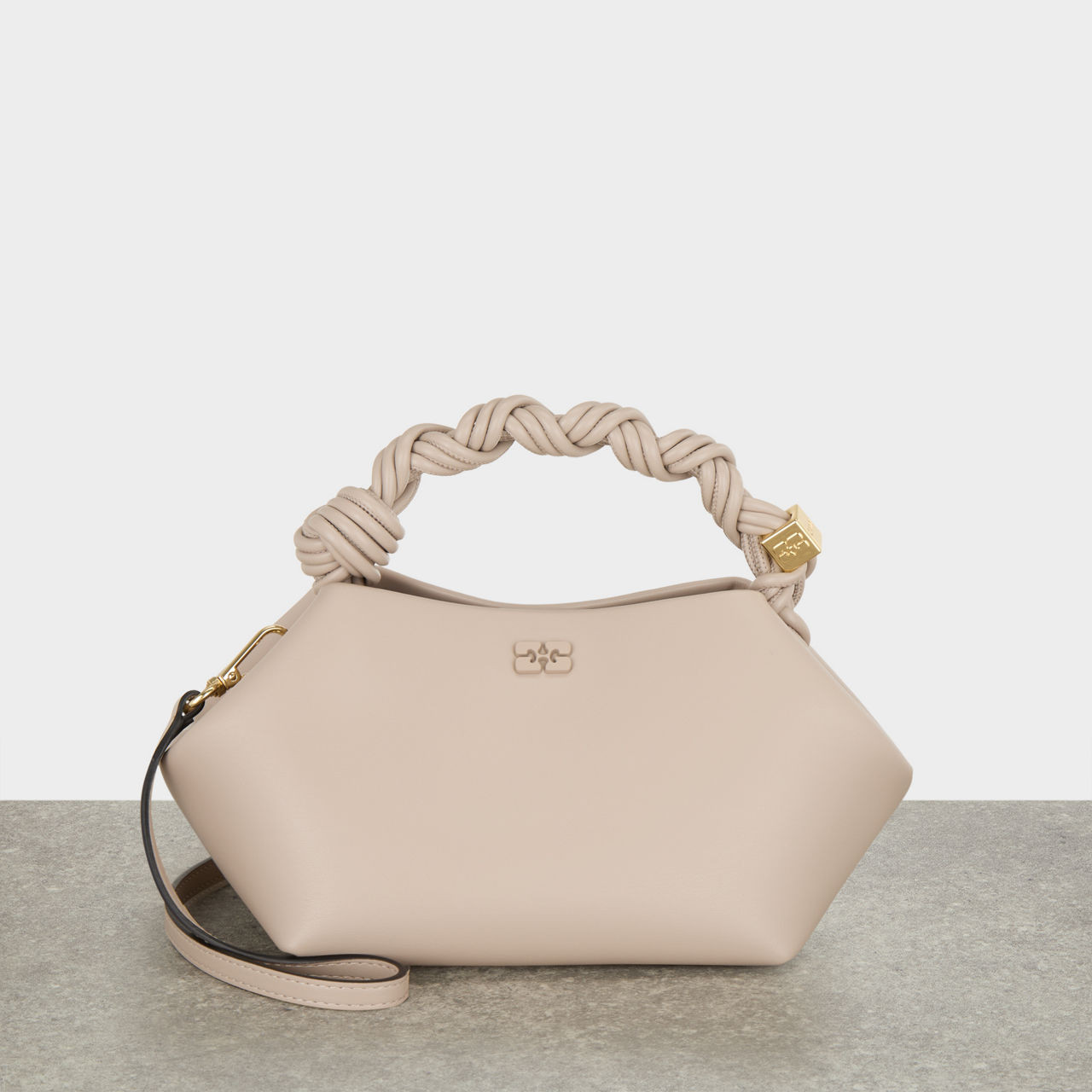 GANNI The Sustainable Edit Hexagonal Small Bou Bag - Oyster Gray | Brown Thomas (IE)