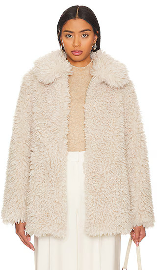 Bridgette Faux Fur Jacket in Bone | Revolve Clothing (Global)
