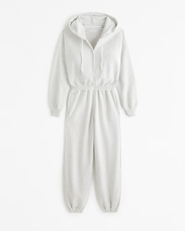 Long-Sleeve Hooded Fleece Jumpsuit | Abercrombie & Fitch (US)