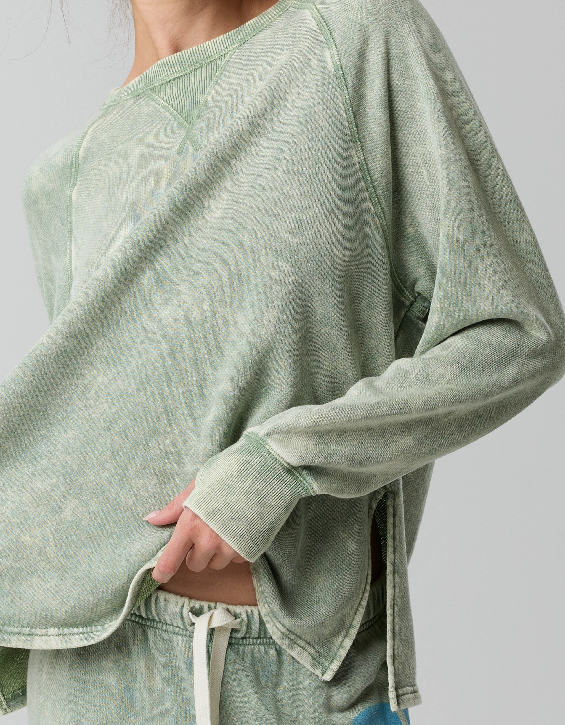 OFFLINE By Aerie Keep It 100 Terry Long Sleeve Crewneck | Aerie