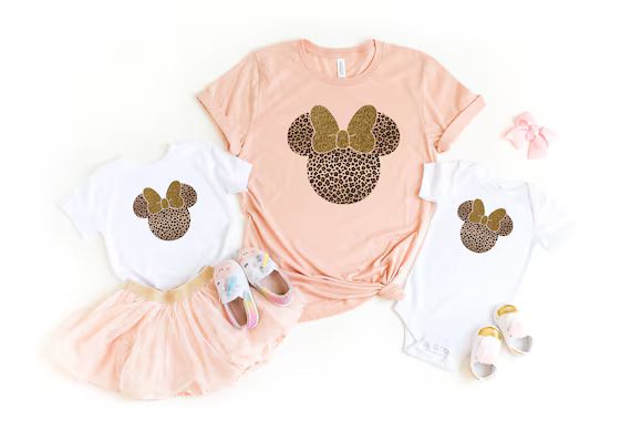 Mommy and Me Minnie inspired Leopard Shirt, Cheetah Minnie Shirt,Safari Shirt, Ear Shirt for Wome... | Etsy (US)