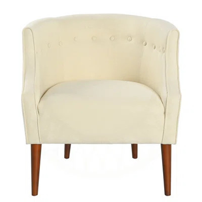 Modern Club Chair with Button-Tufted Back & Tonal Piping – Contemporary Upholstered Tub Chair with Sturdy Birch Wood Legs, Mid-Century Accent Chair fo | Wayfair North America