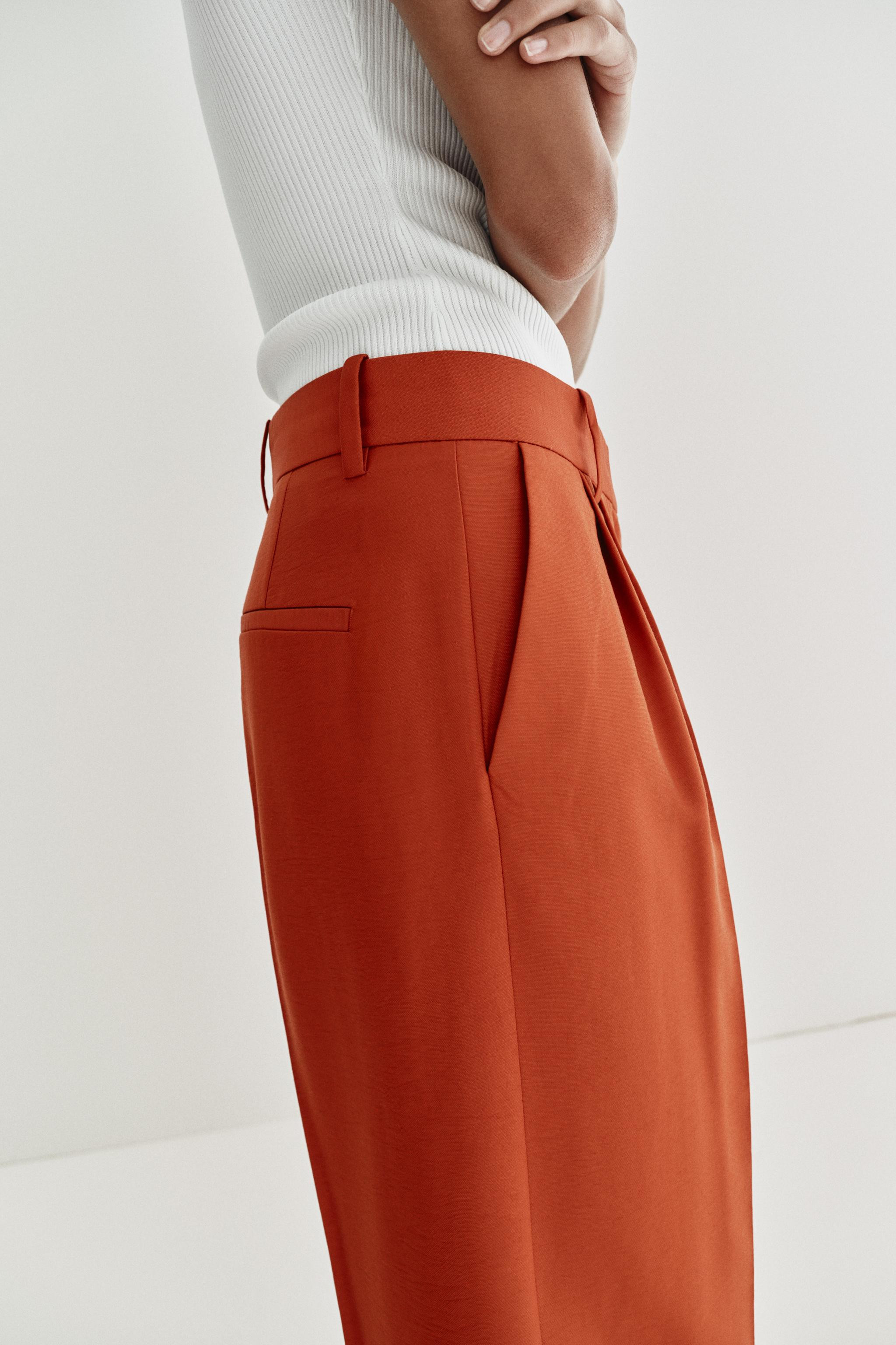 PLEATED STRAIGHT LEG PANTS | Zara US