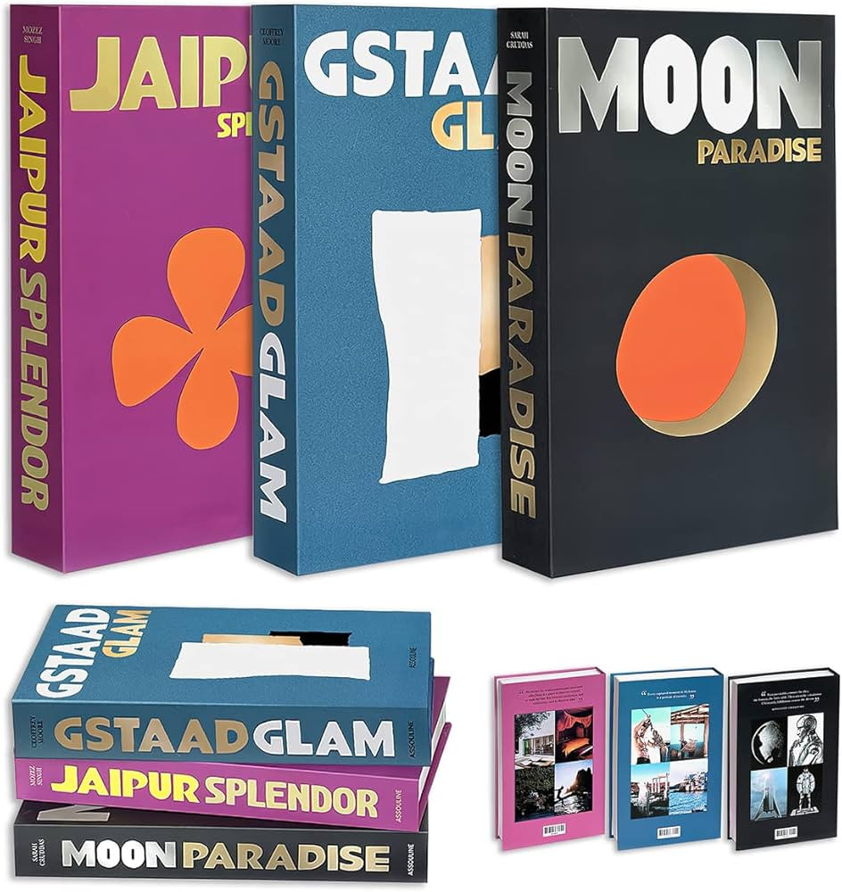 3 Pieces Decorative Books Set, Decorative Stacked Books Decor, Shelf Decor Accents Decorative Boo... | Amazon (US)