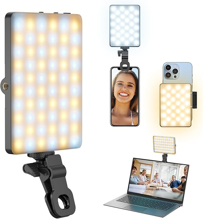 Selfie Light for Phone, 60 LED Phone Light with Rechargeable Clip and Adjusted 3 Light Modes, 200... | Amazon (US)