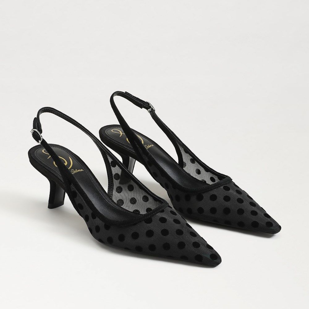 Bianka Polka Dot Mesh Slingback Pump | Sam Edelman