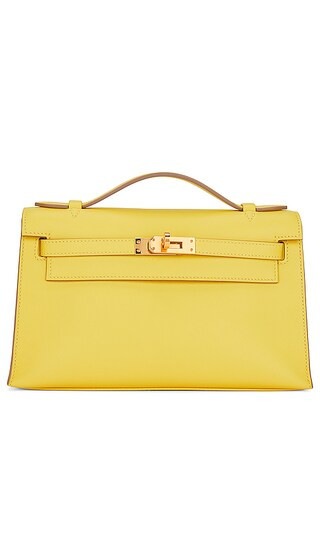 Hermes Calfskin Kelly Pochette Handbag in Yellow | Revolve Clothing (Global)