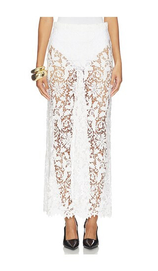 La Porte Juliet Lace Skirt in White. - size S | Revolve Clothing (Global)