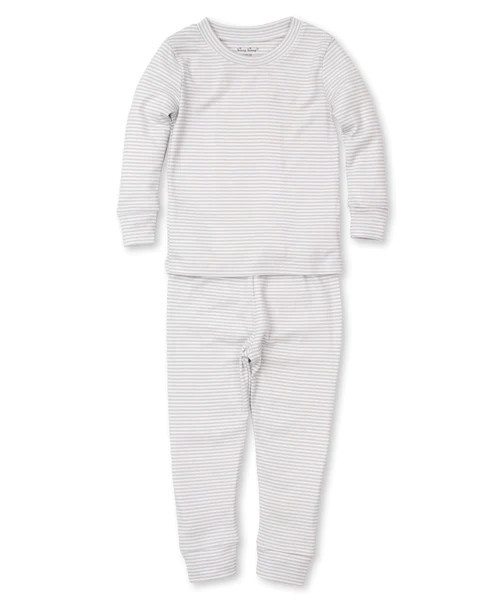 Silver Simple Stripes Pajama Set | Kissy Kissy