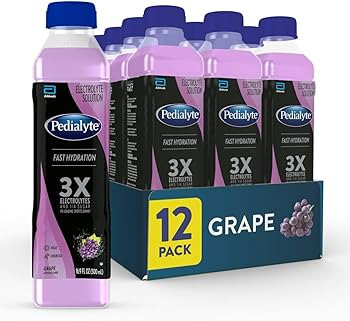 Pedialyte Electrolyte Solution, Grape, Hydration Drink, 16.9 Fl Oz (Pack of 12) | Amazon (US)
