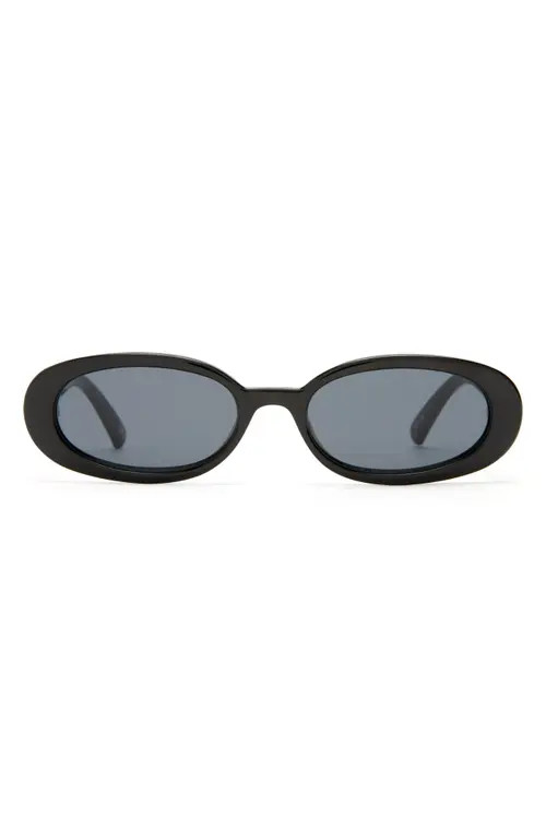 Le Specs Outta Love 51mm Oval Sunglasses in Black /Smoke Mono at Nordstrom | Nordstrom