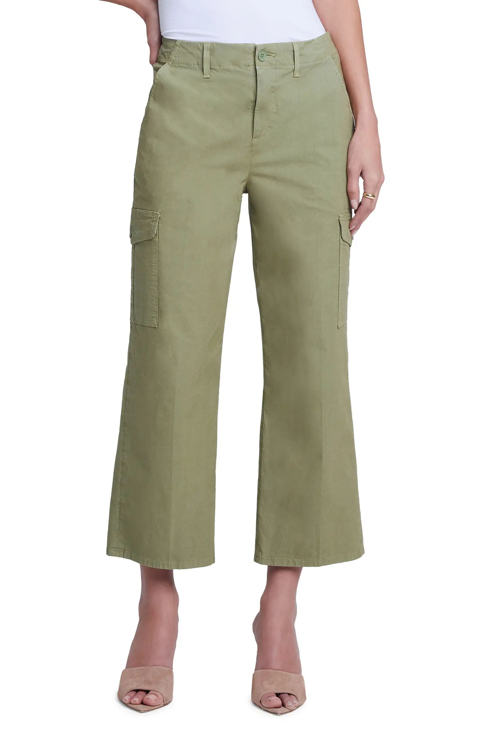 Zoella Stretch Cotton Crop Cargo Pants | Nordstrom