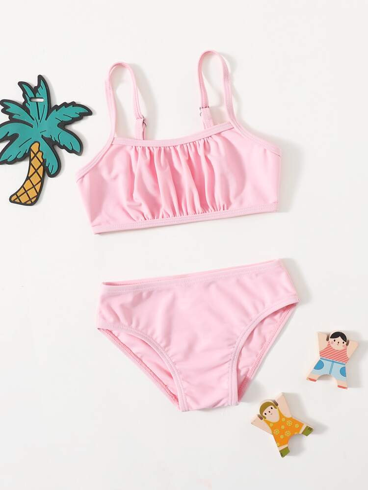 SHEIN Baby Girl Ruched Bikini Swimsuit | SHEIN