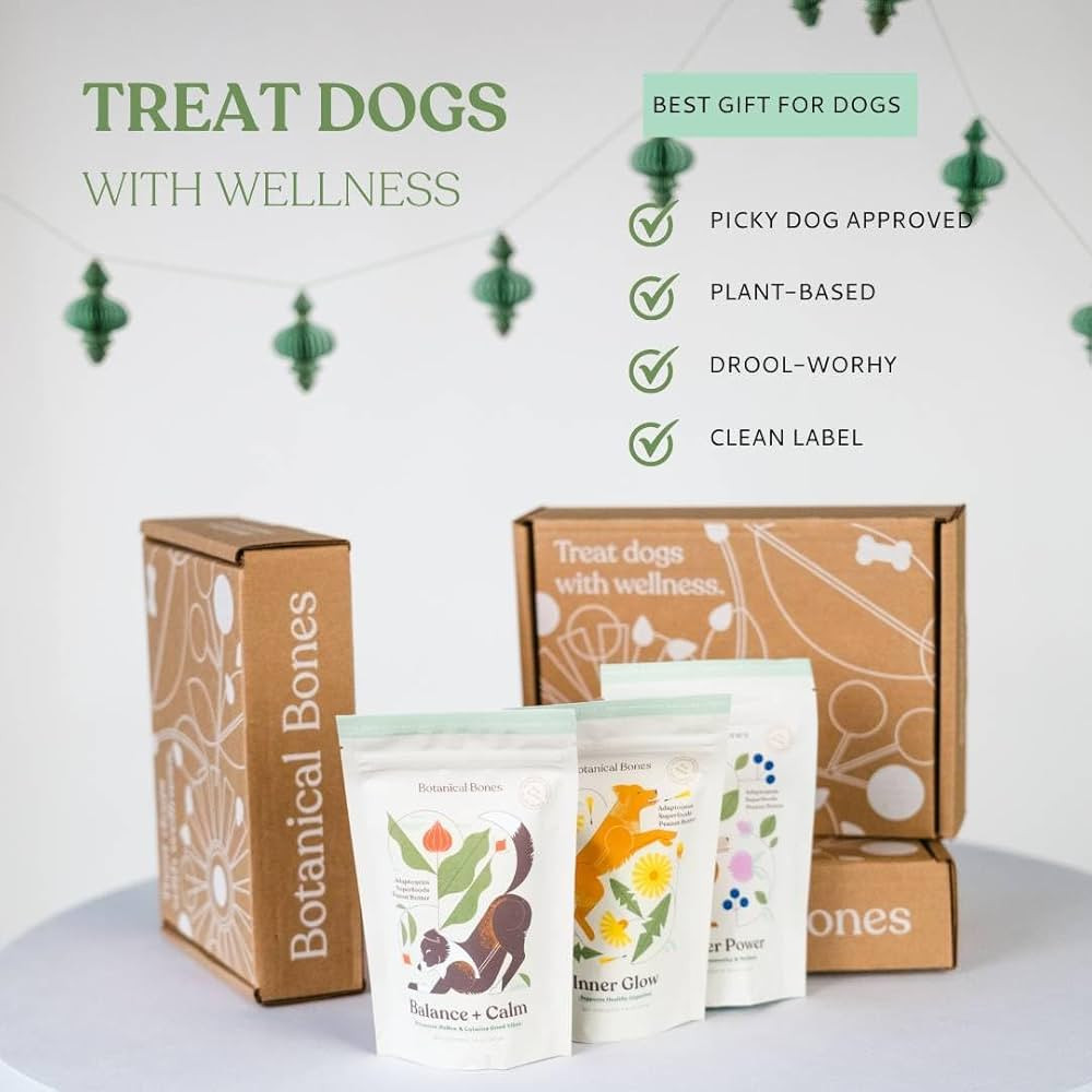 BOTANICAL BONES | Superfood Dog Treat Bundle | Crunchy Peanut Butter Cookies | Plant-Based Limited Ingredients | Sustainable Natural Clean Label | Made in USA | Amazon (US)