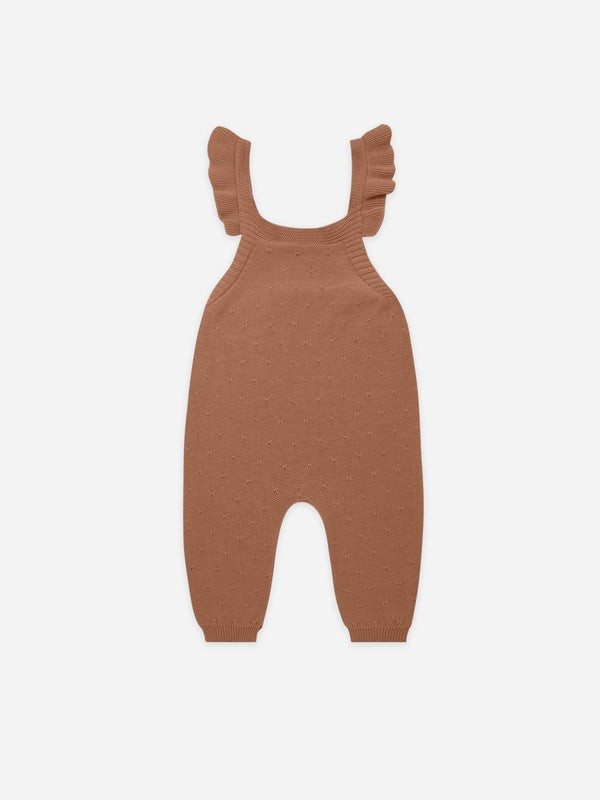 pointelle knit overalls | amber | Quincy Mae