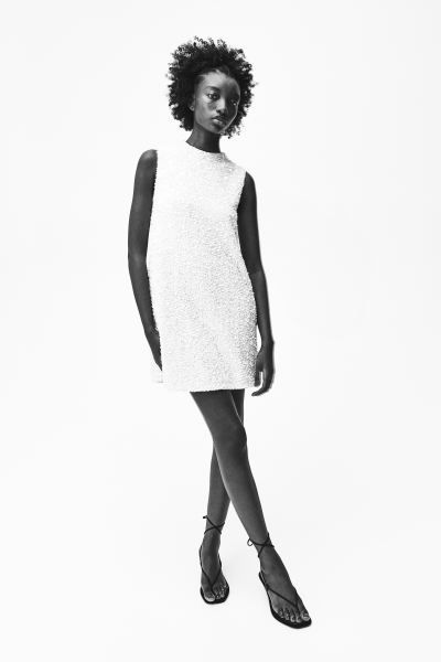 Sequined Tie-back Dress - White - Ladies | H&M US | H&M (US + CA)