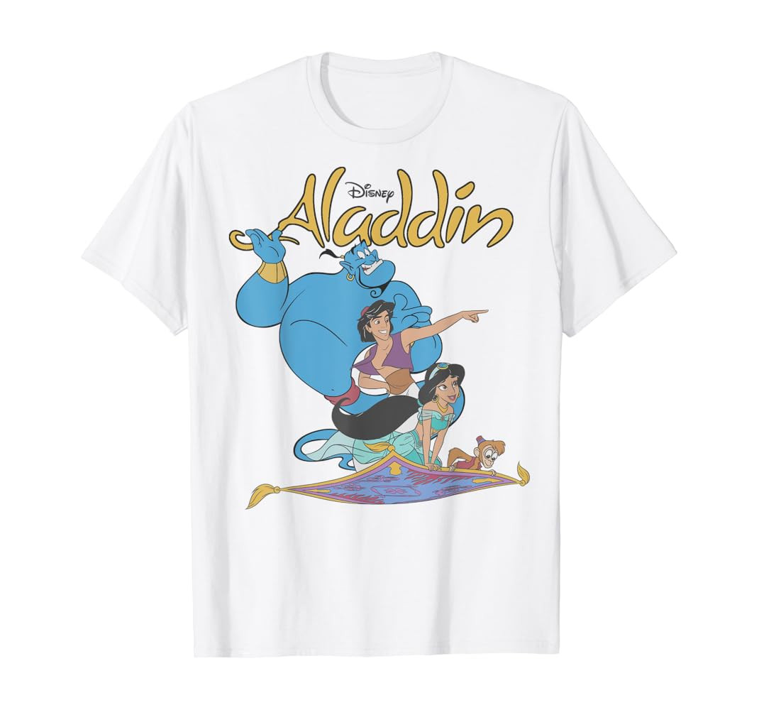 Amazon.com: Disney Aladdin Vintage Group Shot Logo T-Shirt : Clothing, Shoes & Jewelry | Amazon (US)