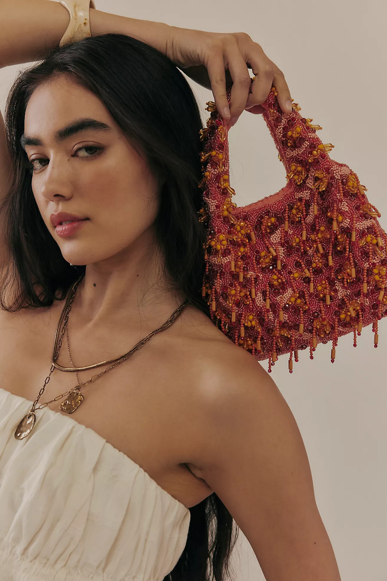 Coral Beaded Clutch | Free People (UK)