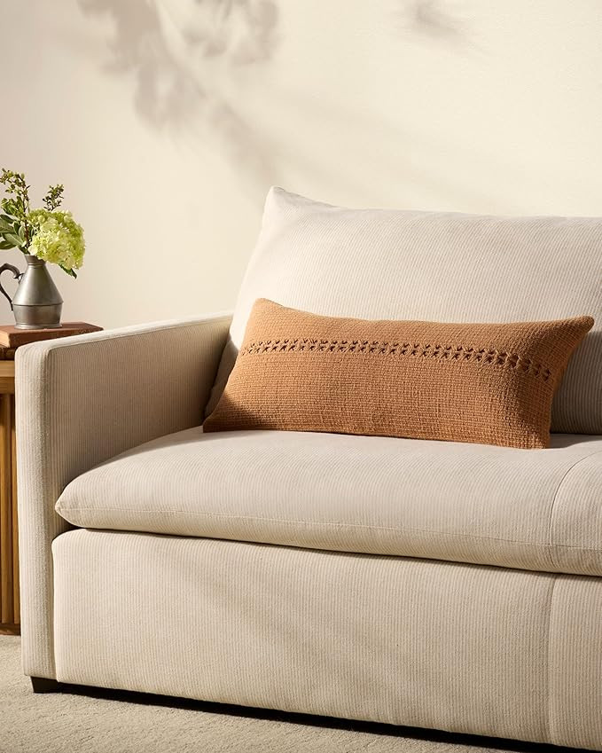 Loloi Chris Loves Julia Harvey Collection PCJ0018 Orange 12'' x 27'' Cover w/Down Pillow | Amazon (US)