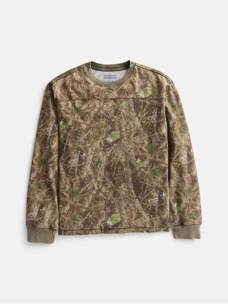 Weekend Academy Boys Football Yoke Tee with Long Sleeves, Sizes XS-XXL | Walmart (US)