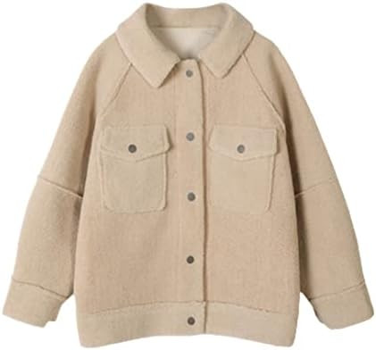 Alloaone Women Outwear Fur Faux Loose Coat Basic Bomber Jackets | Amazon (US)