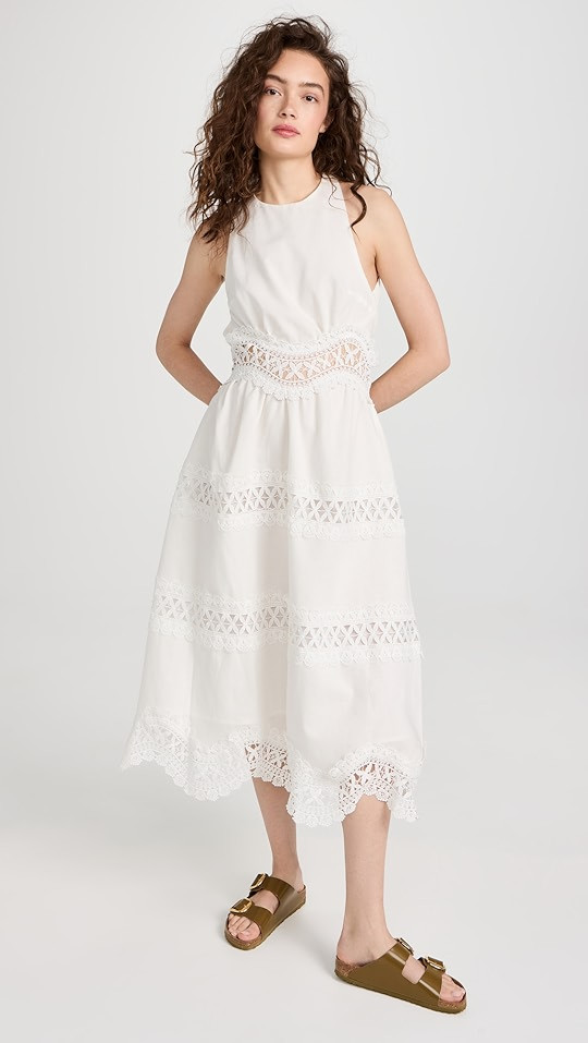 Lace Trim Open Back  Dress | Shopbop