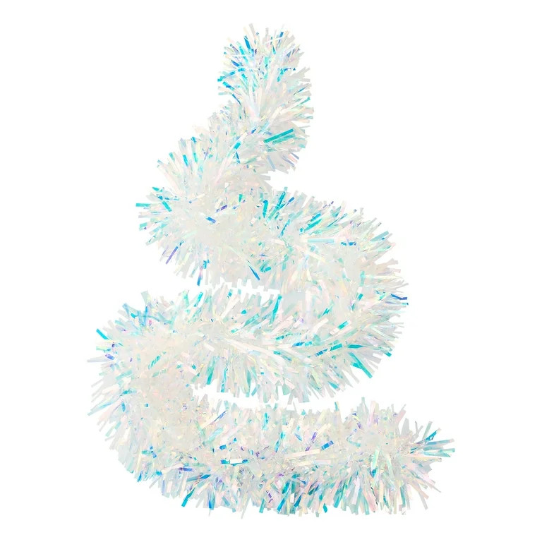 Chunky Tinsel Christmas Garland, Iridescent White, 6', by Holiday Time | Walmart (US)