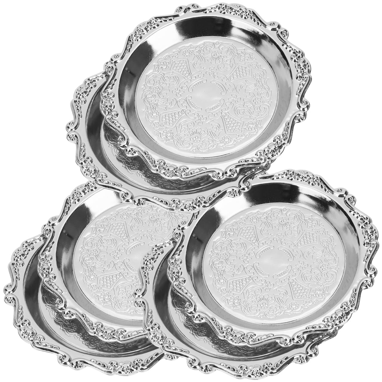 Alipis 6-Pack Mini Snack Trays Vintage Style Fruit Serving Plates Nuts Candy Party Platters 3.93X3.93X0.39In Elegant Table Centerpiece for Home Gatherings | Amazon (US)