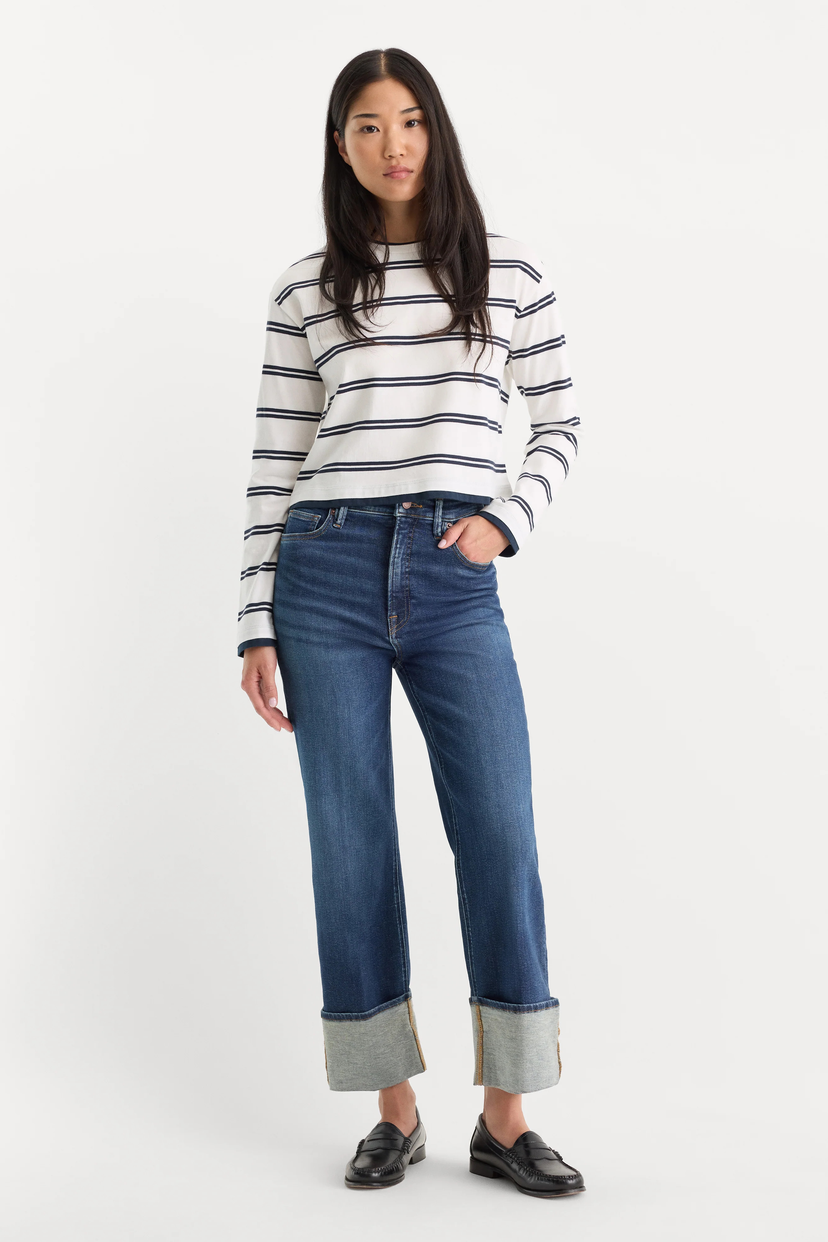 Women's Good True Straight Jeans | Indigo, Size 15 Plus | Good American by Khlo� Kardashian | Good American
