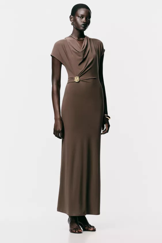 DRAPED DRESS WITH HARDWARE | Zara US