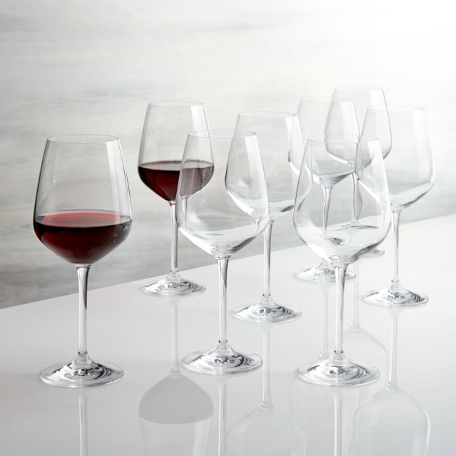 Nattie Red Wine Glasses, Set of 8 | Crate & Barrel