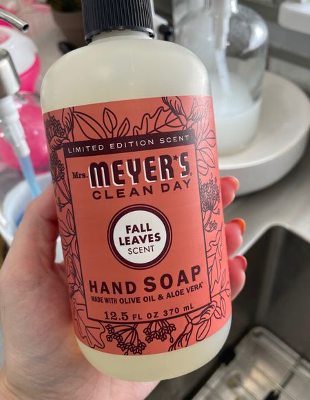 Fall scent hand soap 
Mrs Meyers clean liquid soap 
Target find 
Target home 


#LTKSeasonal #LTKhome