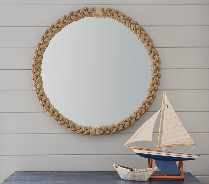 Braided Natural Rope Round Mirror | Pottery Barn Kids