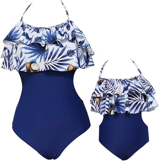 Girls Swimsuits for Women High Waisted Bathing Suit Family Matching Swimsuit Mommy and Daughter S... | Amazon (US)