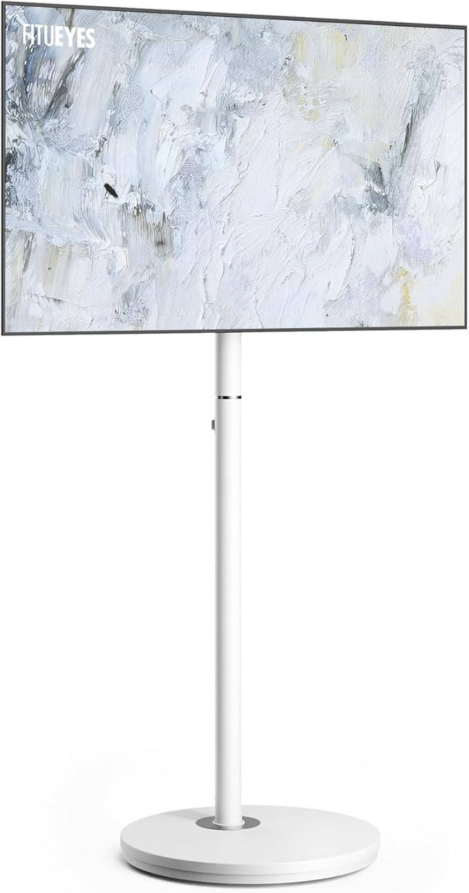 FITUEYES Design Small Rolling TV Cart for 24-48 Inches TV, Minimalist Modern TV Floor Stand on Wh... | Amazon (US)