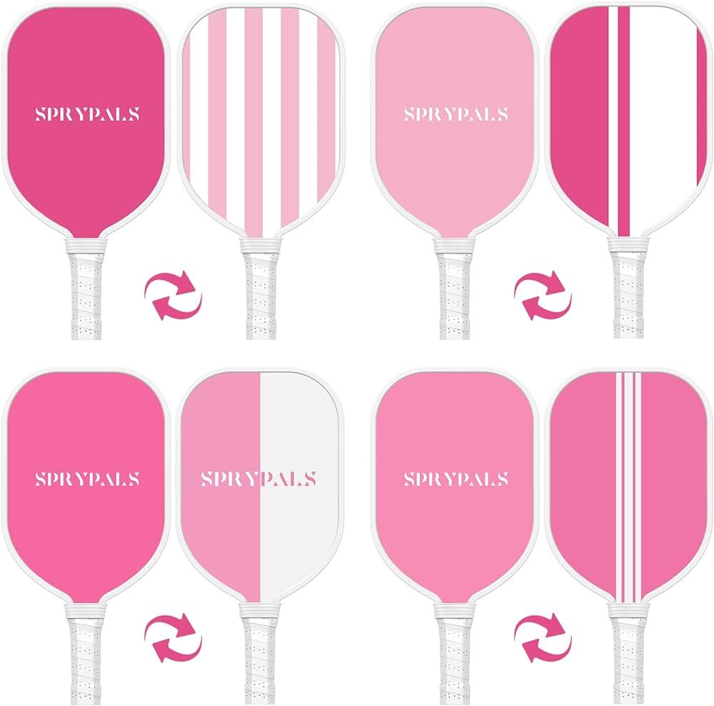 Pink Pickleball Paddles, USAPA Approved Pickleball Set of 4 with 4 Pickleball Balls & 1 Carry Bag... | Amazon (US)