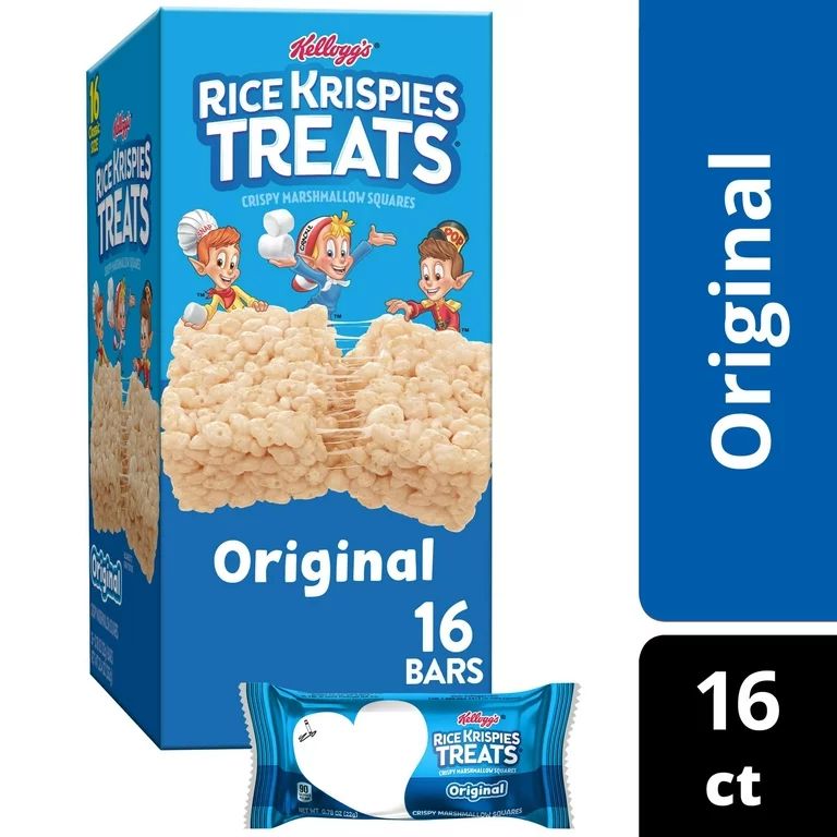 Rice Krispies Treats Original Chewy Crispy Marshmallow Squares, Ready-to-Eat, 12.4 oz, 16 Count | Walmart (US)
