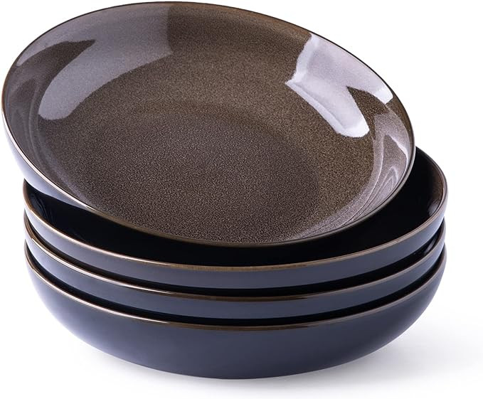 LERATIO Pasta Bowls,Ceramic 38oz Pasta Bowls,9.0" Reactive Glaze Pasta Bowl Set of 4,Microwave & ... | Amazon (US)