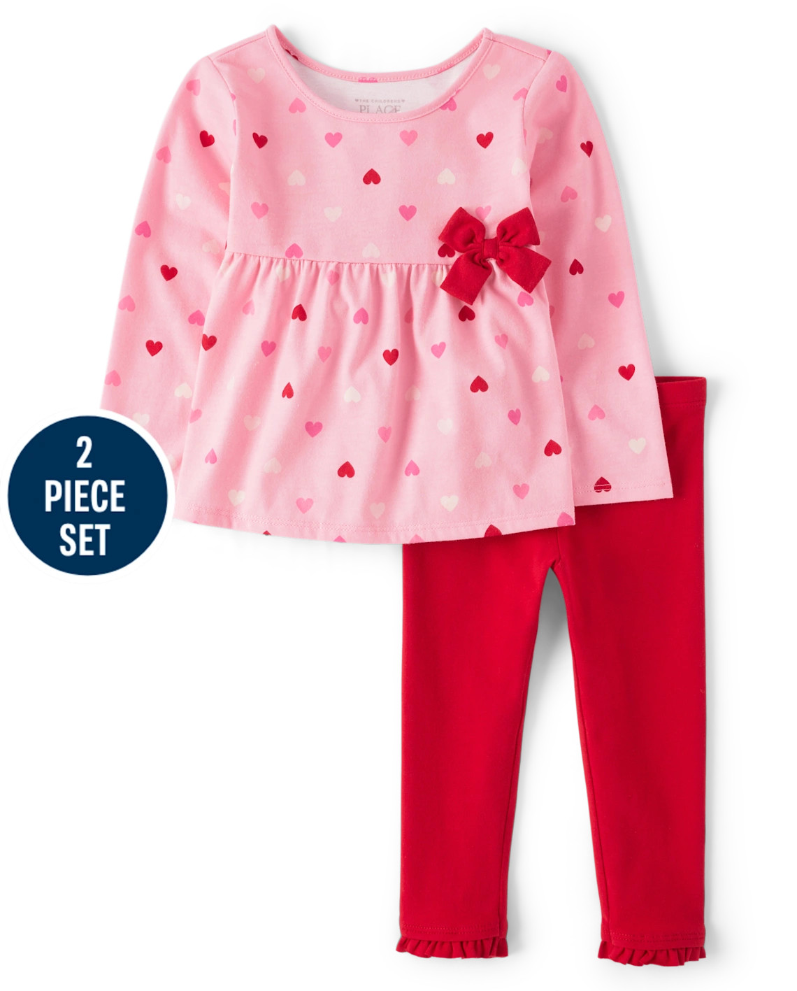 Toddler Girls Heart Bow 2-Piece Outfit Set - pink | The Children's Place