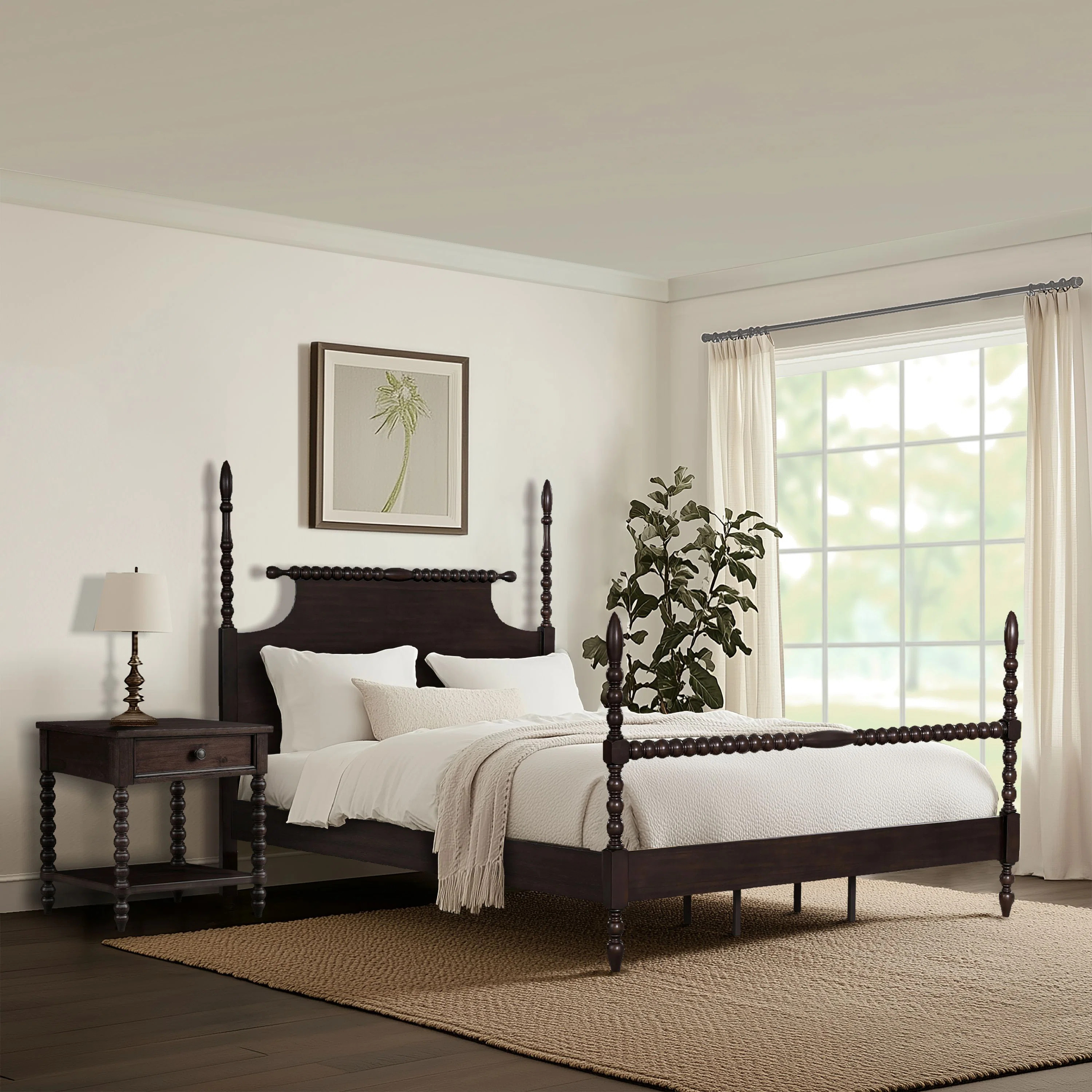Beckett Solid Wood Low-Profile Bed Frame with Spindle Design | Wayfair North America