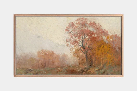 Samsung Frame Tv Art Autumn Landscape Paintings Vintage Tree - Etsy | Etsy (US)