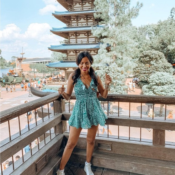 Green Floral Dress Romper | Poshmark