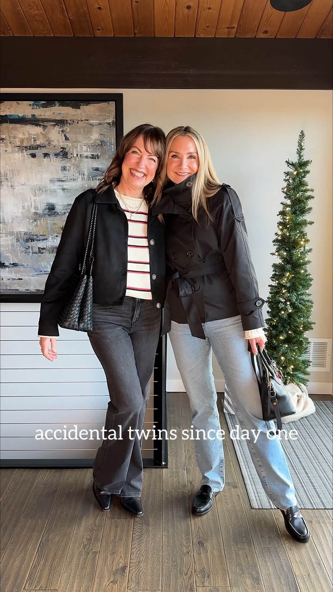 Comment SHOP for outfit links!🛍️
It’s pretty crazy how many times we show up somewhere accidentally twinning! 👯‍♀️
Sometimes it’s a similar color or outfit combo, or in this case, the exact same sweater!! We both love this roll neck sweater. It comes in this fun stripe, and so many pretty colors! At $38.99 it’s much less expensive than other similar roll neck sweaters. We topped them with a super cute funnel neck trench and a faux suede button up jacket. We used to resist twinning, but now we embrace it!! 
How to Shop:🛍️
-Comment SHOP for links!
-Click the link in our bio to shop!
-Watch our stories for links!

Amazon sweater, roll neck sweater, stripe sweater, black jeans, denim outfit, penny loafers, black boots, boot cut jeans 

#LTKOver40 #LTKFindsUnder50 #LTKootd