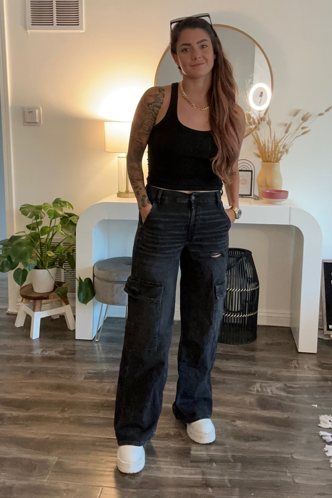 Casual and comfy! These Jean cargos are the best. It’s hard for me to feel comfortable in clothing that leans both femme and masculine but the jeans are it! 

#tomboystyle #stemoutfits

#LTKSeasonal #LTKunder100 #LTKtravel