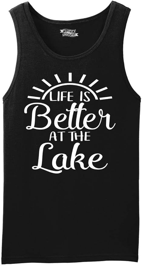 Comical Shirt Men's Life is Better at The Lake Tank Top | Amazon (US)